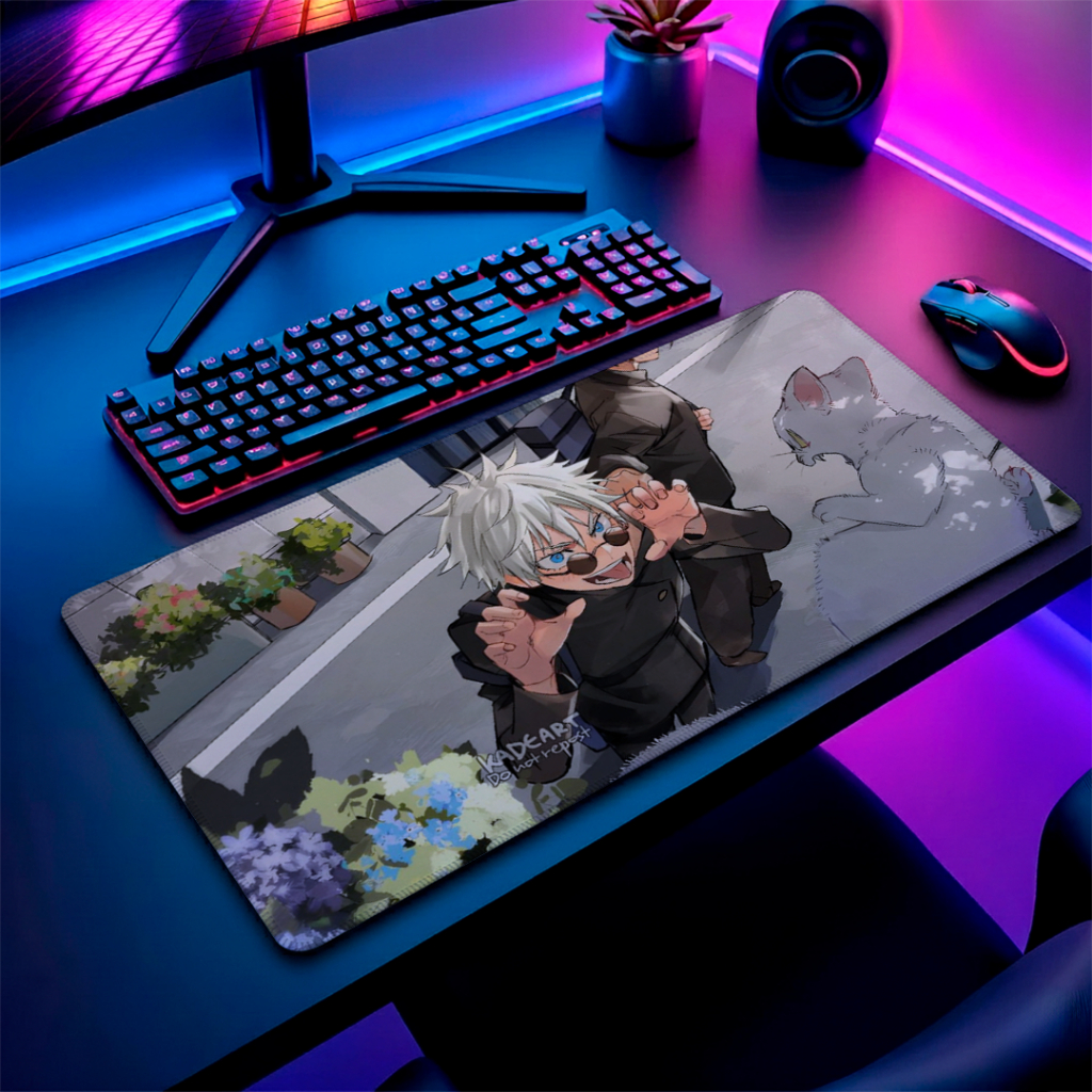 Mouse Pad Gamer Extra Grande Desk Pad Anime CP Base Antiderrapante Borda Costurada