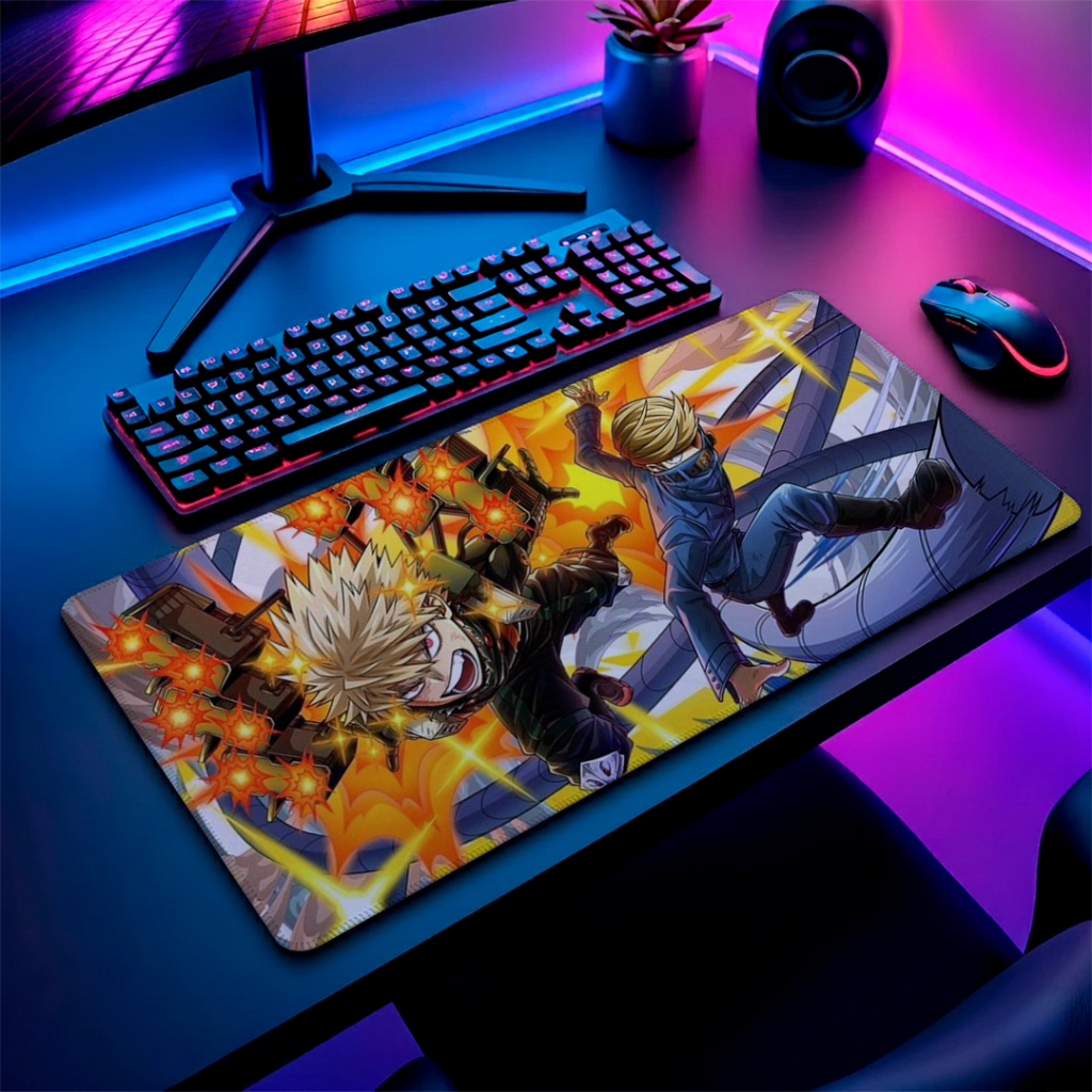 Mousepad Gamer/ Gigante Desk Pad  /  Borda Costurada / Base Antiderrapante / Mousepad 90x40cm