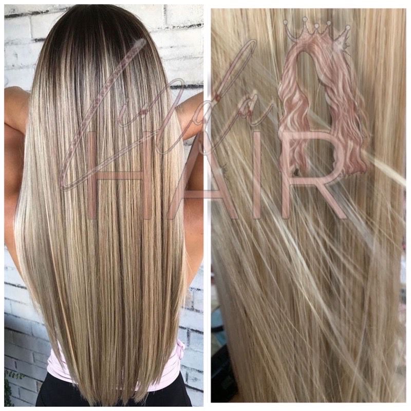Aplique bio humano russo misto perola liso com tiara de silicone