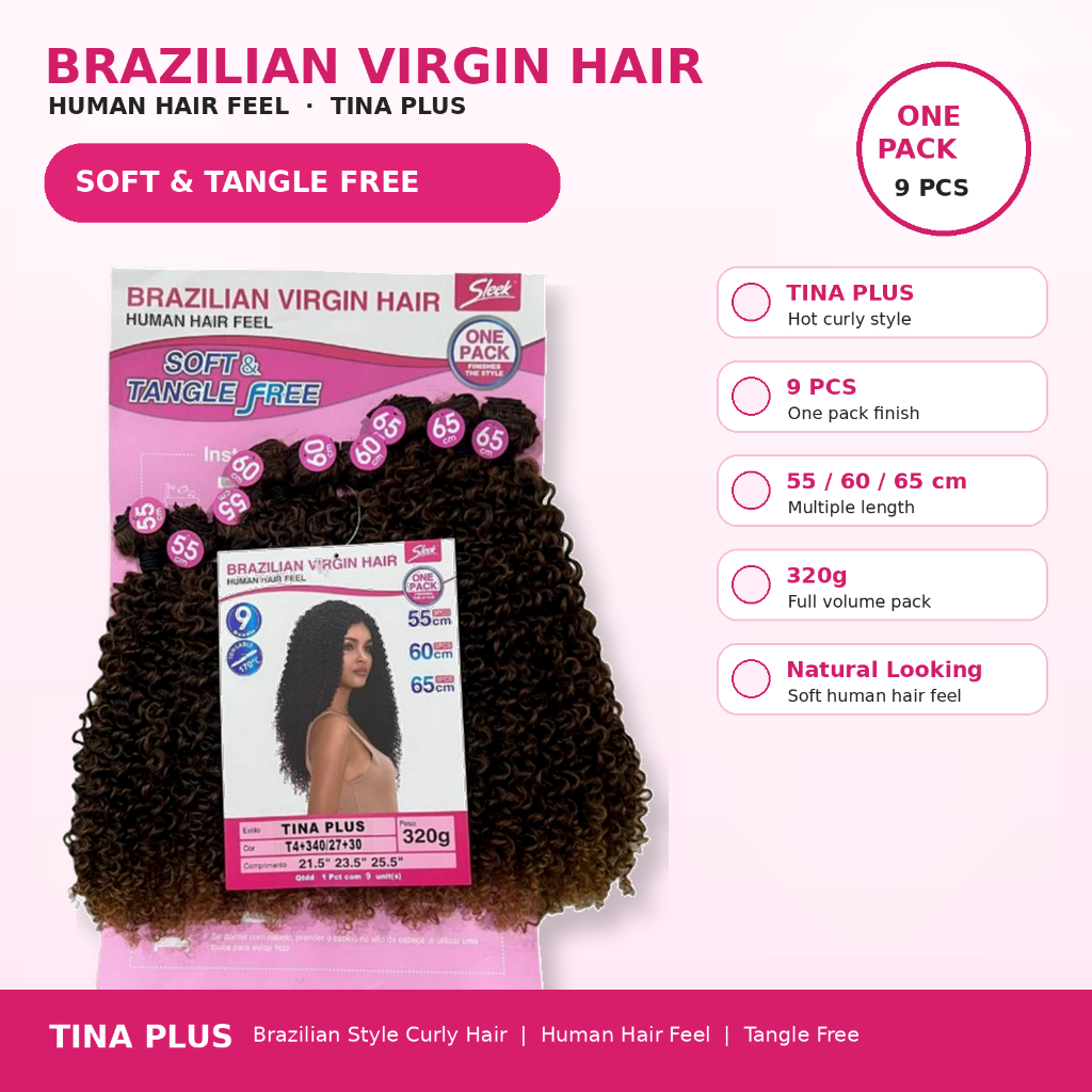 Cabelo Tela Orgânica Bio Vegetal Cacheado Afro Tina Plus 320g Sleek