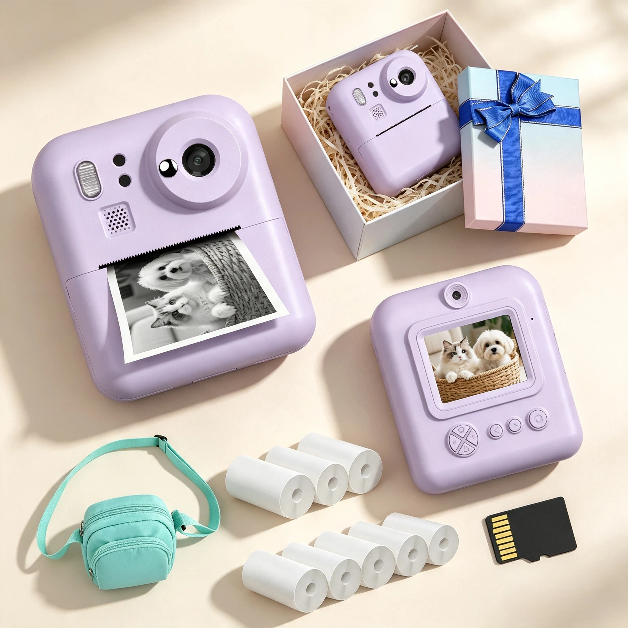 Mini Impressora Fotográfica Infantil , Câmera De Impressão Instantânea , 48MP , Foto , 2.4 Tamanhos , 1080P , Vídeo , Le