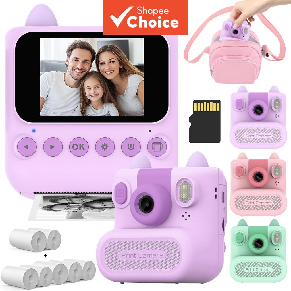 Mini Impressora Fotográfica Infantil Câmera Digital De Impressão Instantânea Para Crianças 48MP Foto 1080P HD Vídeo 16X