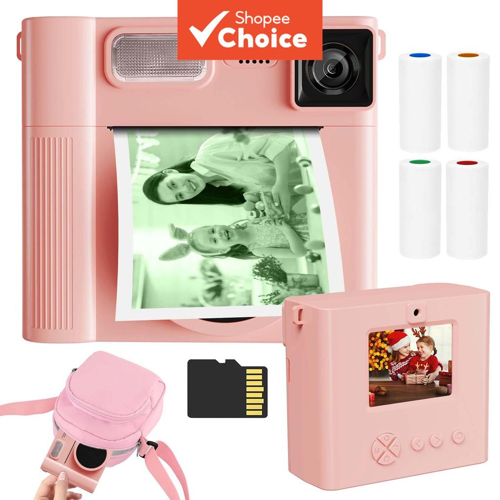 Câmera De Impressão Instantânea Infantil 1080P HD Vídeo 48MP Foto De Alta Resolução Lente Dupla Selfie Tela IPS De 2.4 P