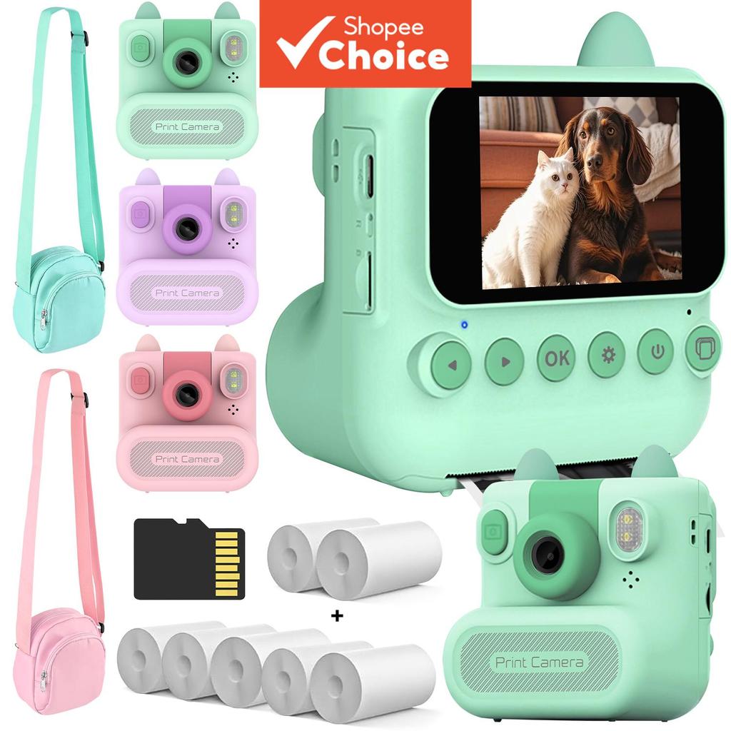 Mini Impressora Fotográfica Infantil Câmera De Impressão Instantânea 1080P HD Vídeo 48MP Foto 16X Zoom Instantâneo 1 Seg