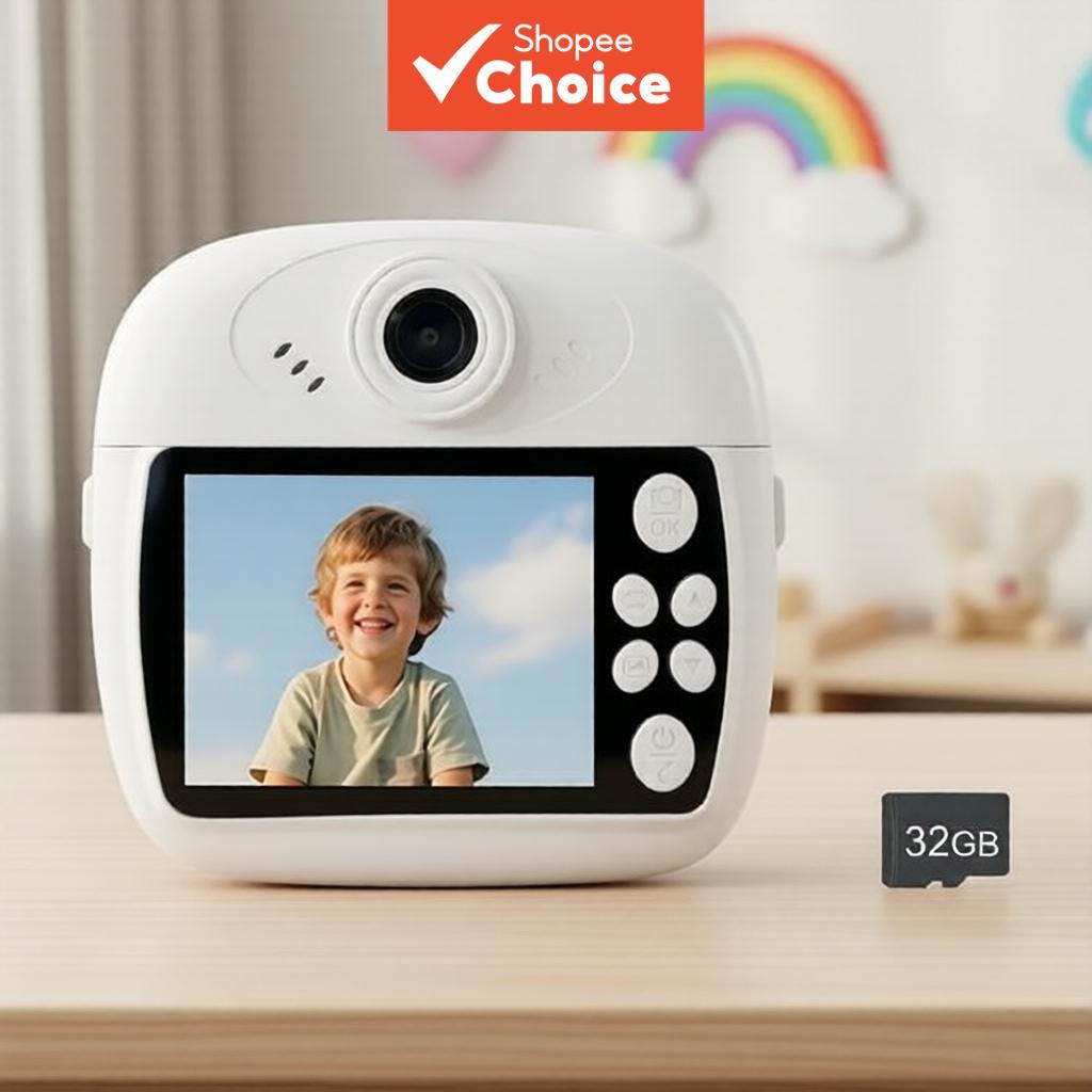 Mini Impressora Fotográfica Infantil Câmera Digital Impressão Instantânea Lente Dupla 48MP 1080P Vídeo 2.4 Polegada Tela