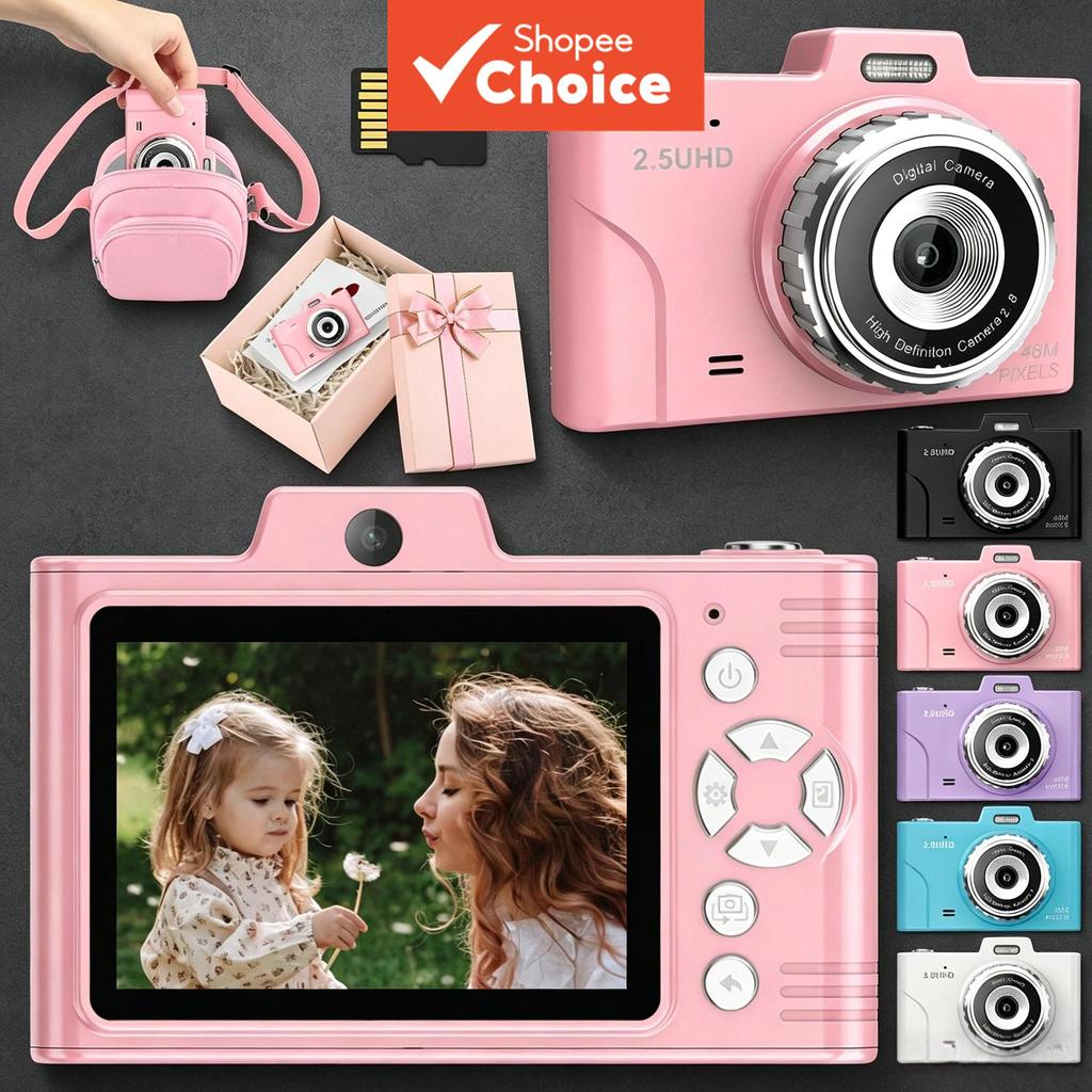 Câmera Digital Infantil , Para Crianças , 48MP , Foto , 2.5K , HD , Vídeo , Zoom 8X , Anti Vibração , Corpo Portátil Com