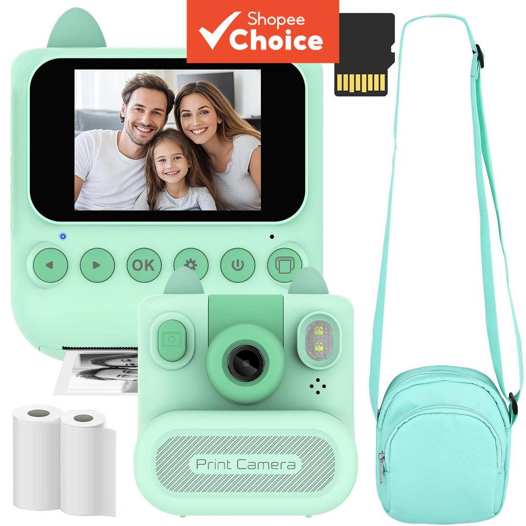 Mini Impressora Fotográfica Infantil Câmera De Impressão Instantânea 48MP Foto 1080P HD Vídeo 16X Zoom Tela De 2.4 Poleg