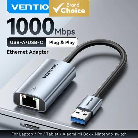 Vention Usb3.0 Multi Port Hub Gigabit Rj45 Lan Adaptador Com Conversor Vga Para Type C
