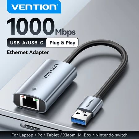 Vention Usb3.0 Multi Port Hub Gigabit Rj45 Lan Adaptador Com Conversor Vga Para Type C
