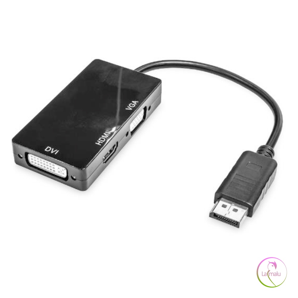 Adaptador Conversor 3 Em 1 Display Port Para Dvi Hdmi Vga