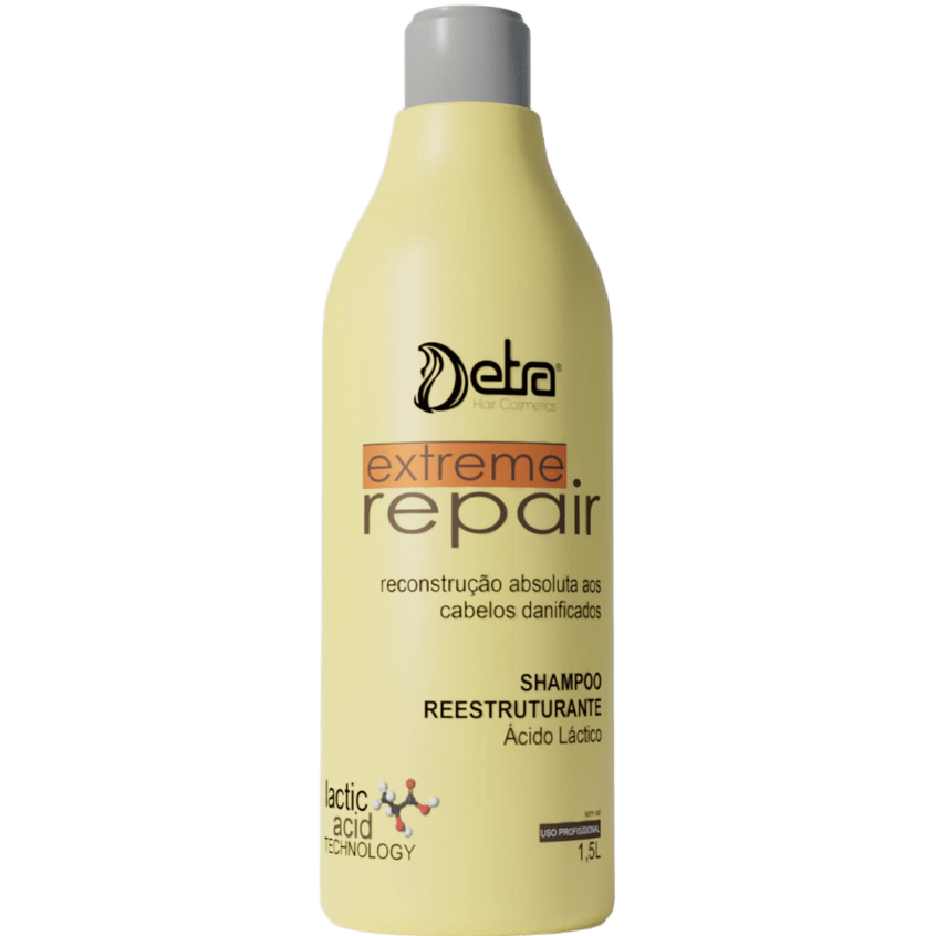 Shampoo Ultra Reestruturante Extreme Repair 1,5 Litros Detra Hair Cosmeticos Reparação Extrema