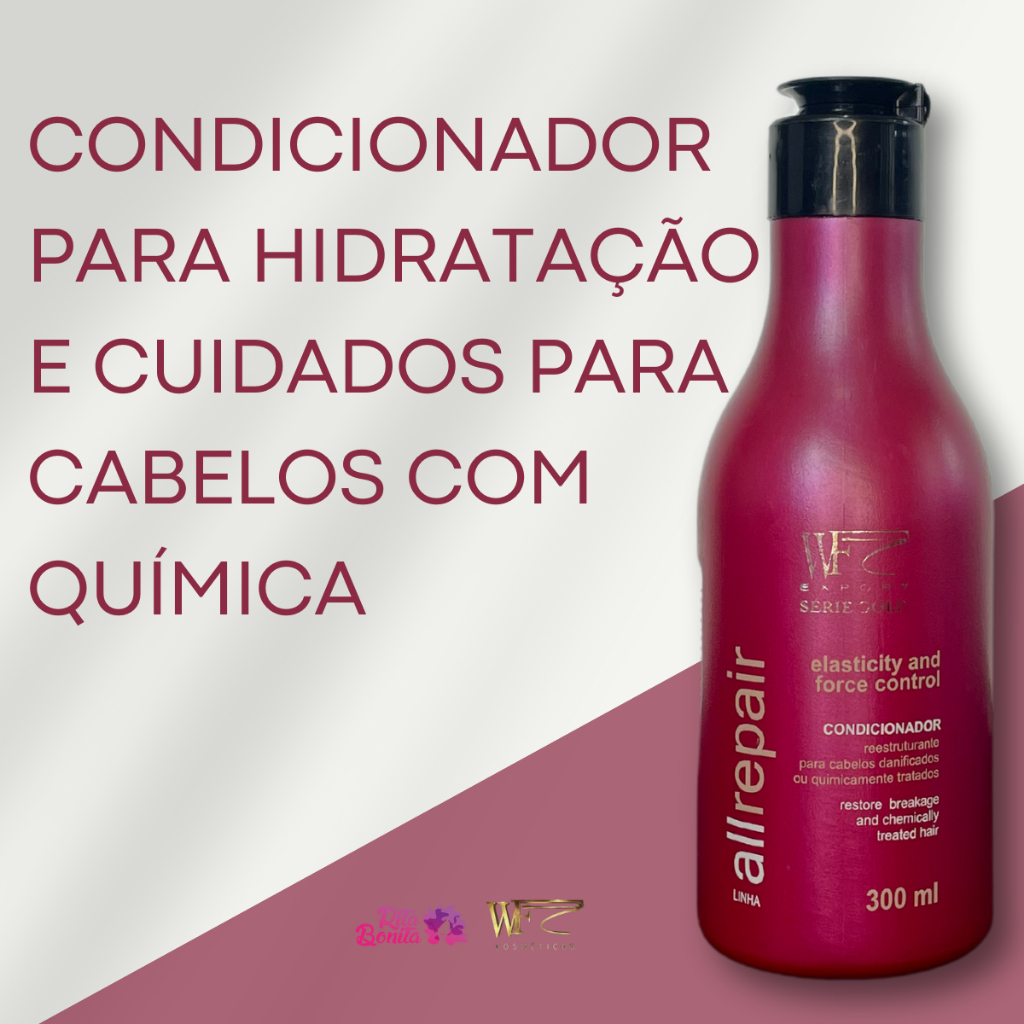 Condicionador Hidratação Cabelos Com Química Progressiva Alisamento Relaxamento All Repair WF 300ml