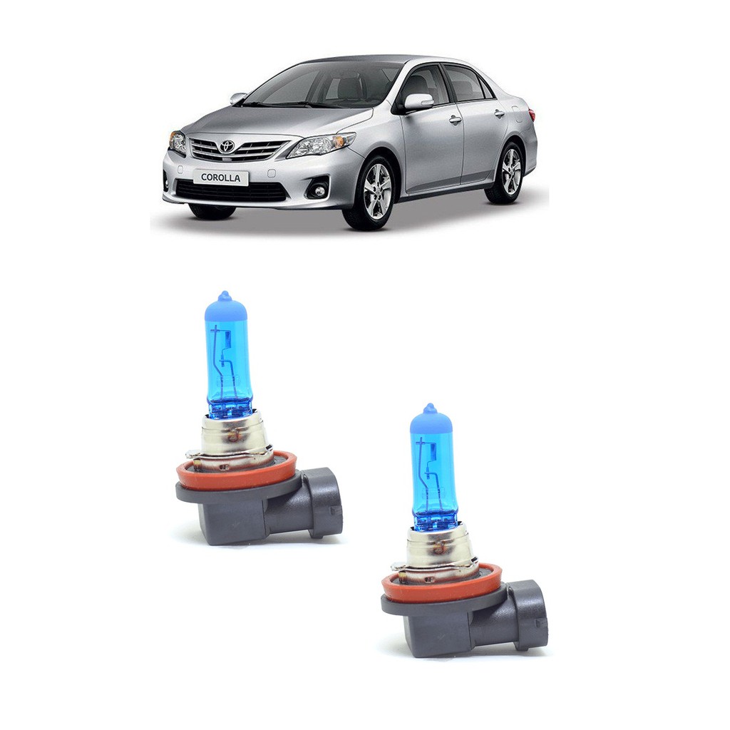 Par Lampada Super Branca Farol de Milha Toyota Corolla 2012 2013 2014 8500K  H11 12v/55w