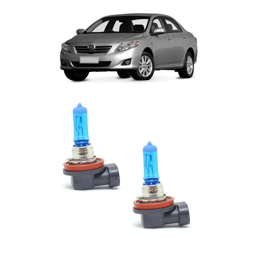 Par Lampada Super Branca Farol de Milha Toyota Corolla 2008 2009 2010 2011 8500K H11 12v/55w