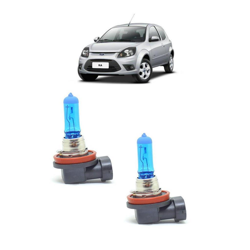 Par Lampada Super Branca Farol de Milha Ford Ka 2012 2013 2014 8500K H11 12v/55w
