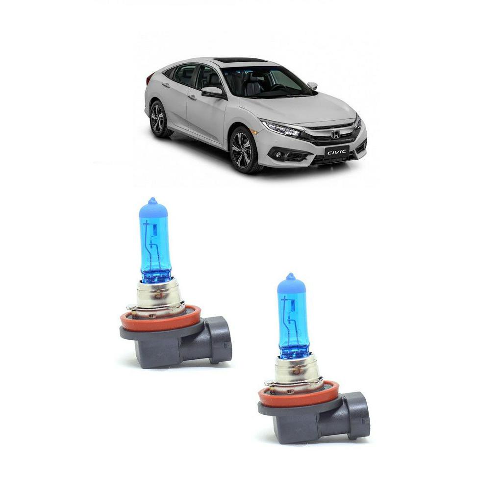 Par Lampada Super Branca Farol de Milha New Civic 2017 2018 2019 2020 8500K H11 12v/55w