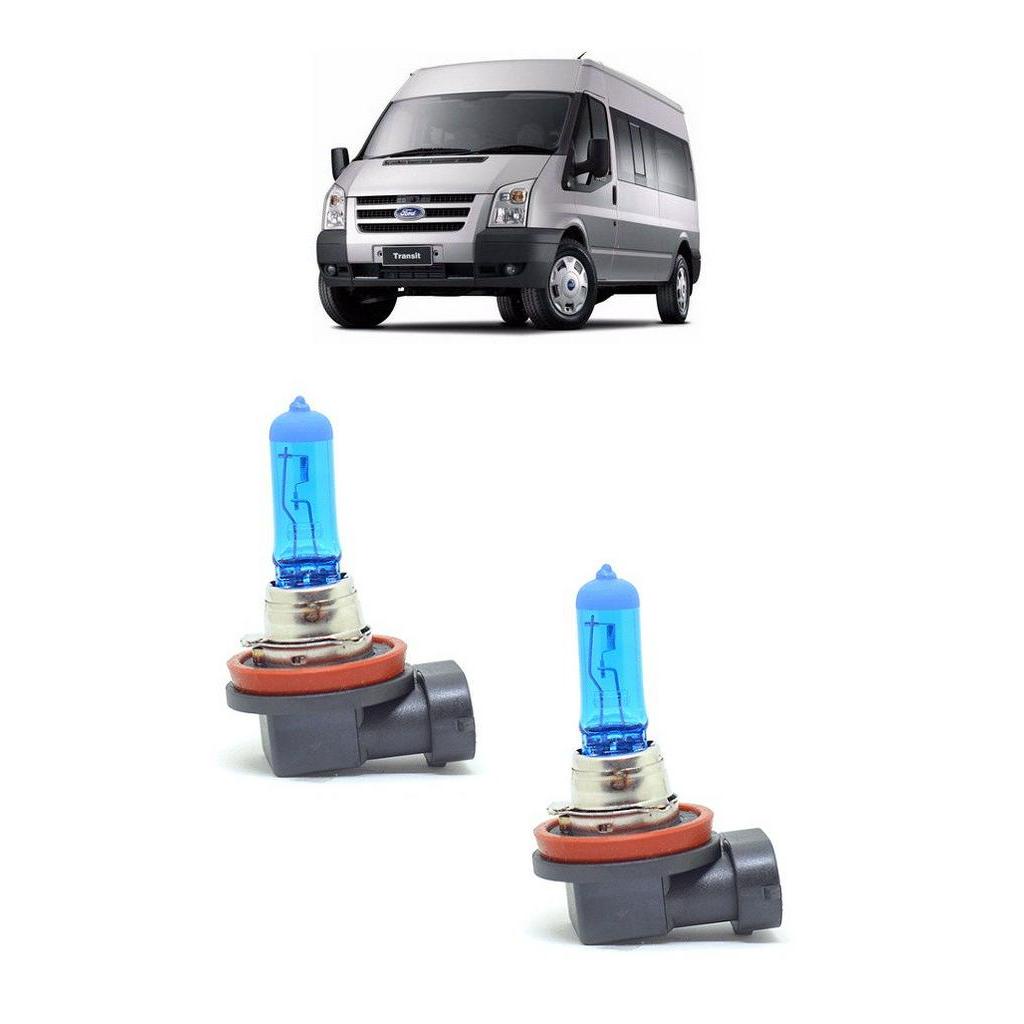 Par Lampada Super Branca Farol de Milha Transit 2009 2010 2011 2012 2013 2014 8500K H11 12v/55w