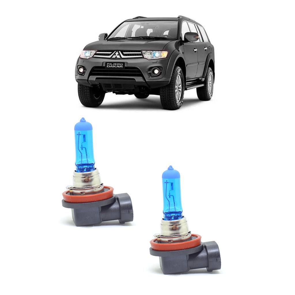 Par Lampada Super Branca Farol de Milha Pajero Dakar 2009 2010 2011 2012 8500K H11 12v/55w