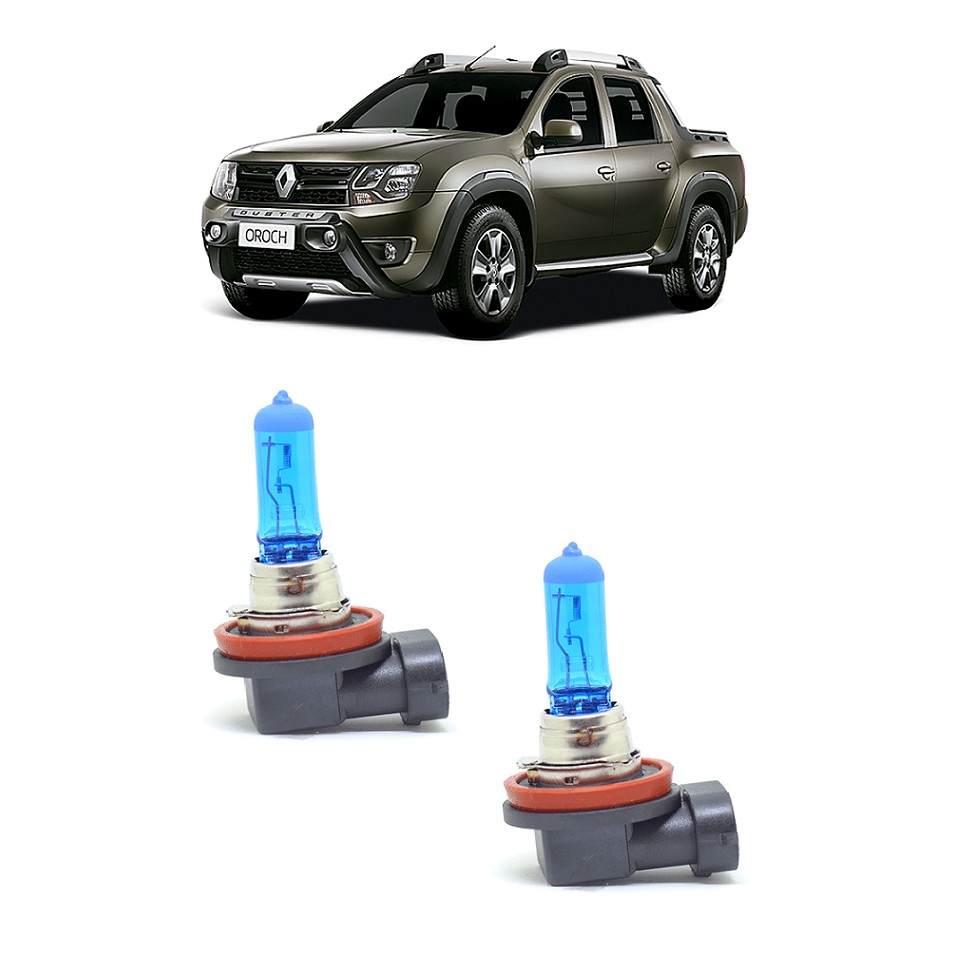 Par Lampada Super Branca Farol de Milha Oroch 2016 2017 2018 2019 8500K H11 12v/55w