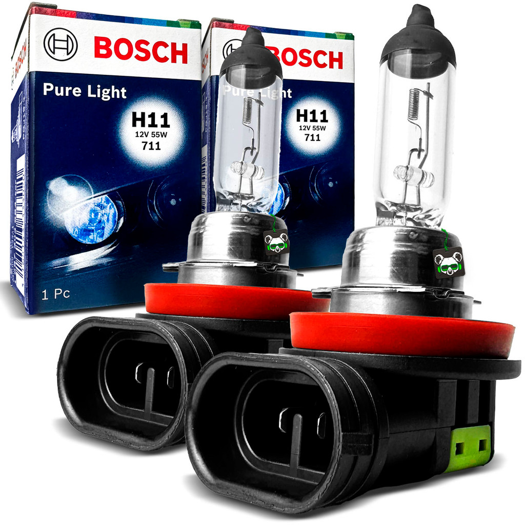 Par Lâmpada Automotiva Halógena H11 Pure Light 12V 55W Bosch