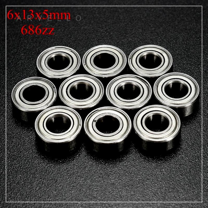 Arvello 10Pc 686ZZ 6x13x5mm Rolamento De Esferas Em Miniatura 6 * 13 * 5mm Mini Rolamentos Blindados De Metal