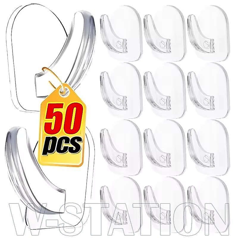 50/30/10Pcs Mini Ganchos Transparentes-Gancho Sem Perfuração Traceless-Multifuncionais Pesados Autoadesivo Forte De Aces