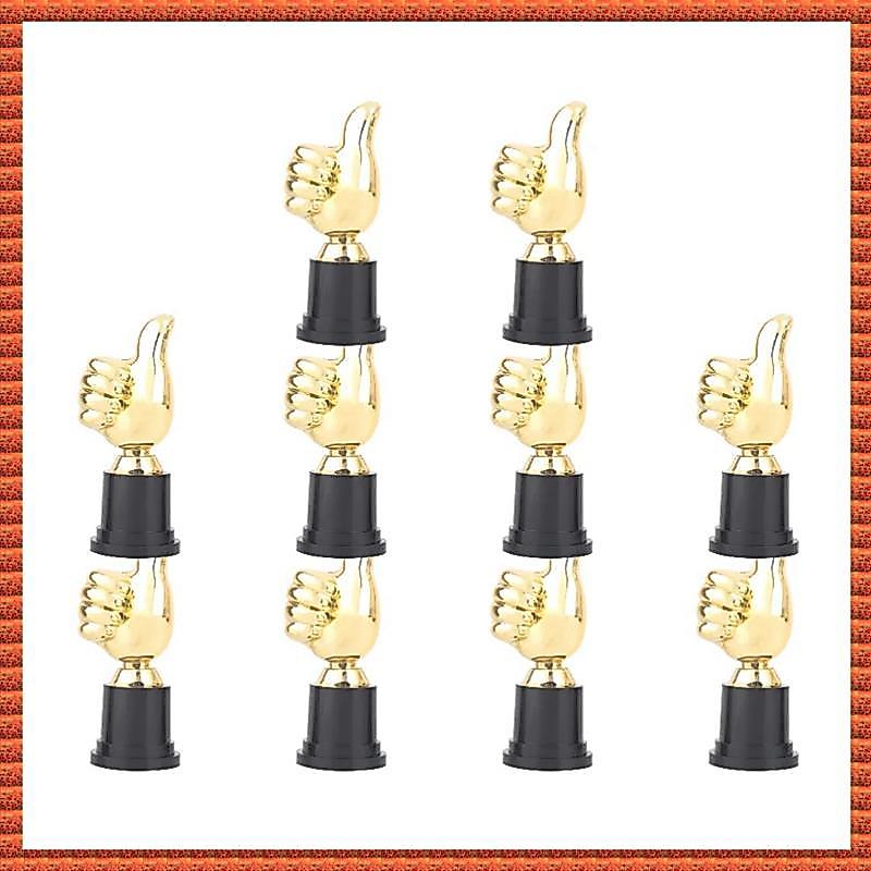 (Zac) 10pcs Polegares Troféu Plástico Ouro Troféus Incentivo Mini Vitória Prêmios Para Decoração De Mesa De Casa