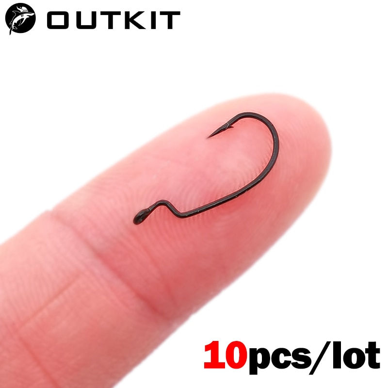 10pcs mini Estilo Verme Macio Ganchos De Aço De Alto Carbono Ampla Super Bloqueio Anzóis Isca Softjerk Rockfish Pesca Tackle