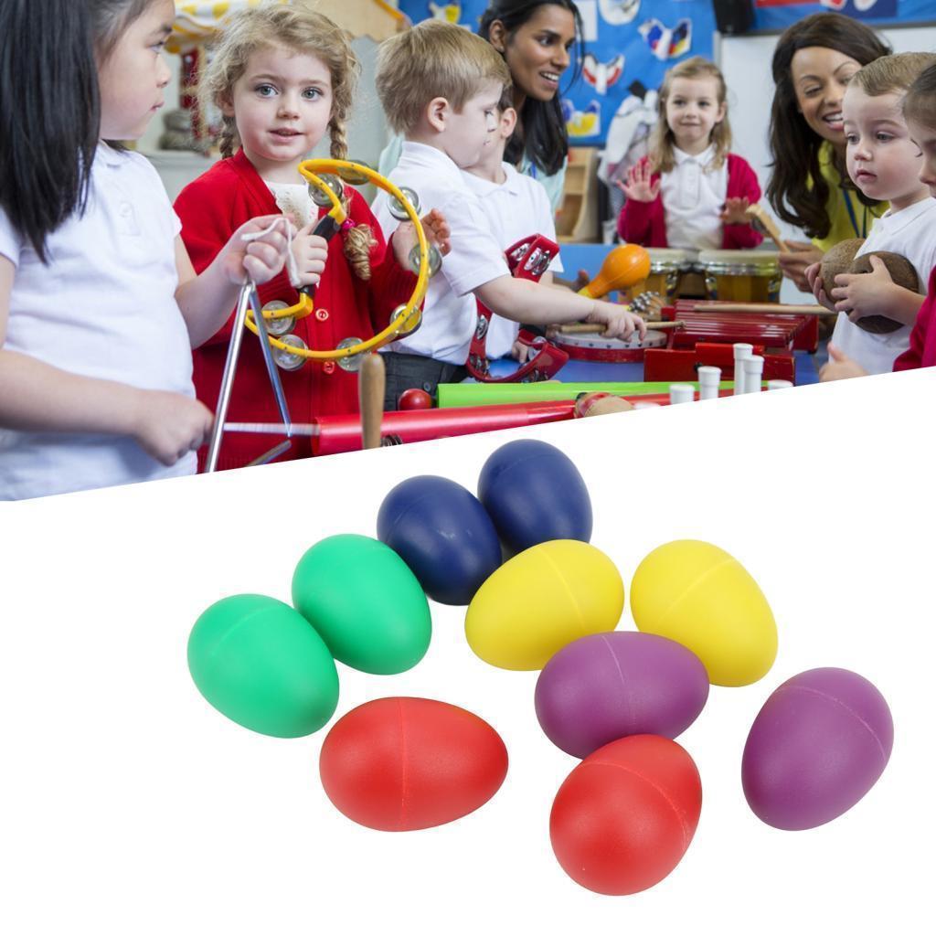 10Pcs Mini Ovos Musicais Coloridos Mão Plástico Shakers Instrumento de Percussão Brinquedo