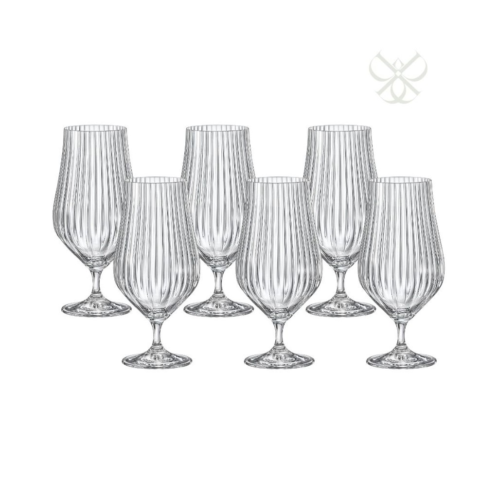 Jogo de 6 Taças de Cristal para Cerveja 540 ml Tulipa Optic Bohemia