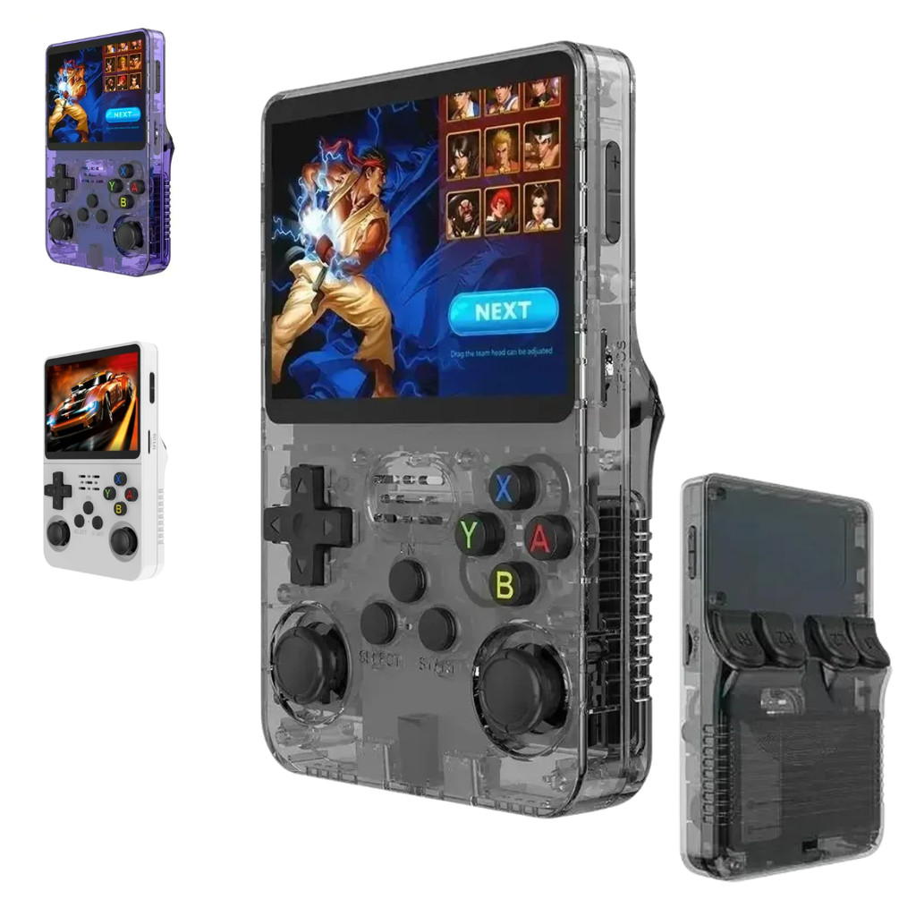 Mini Video Game Portátil R36S Retro 15000 Jogos 64GB Tela IPS 3.5 Pol T&Z Original Console Emulator