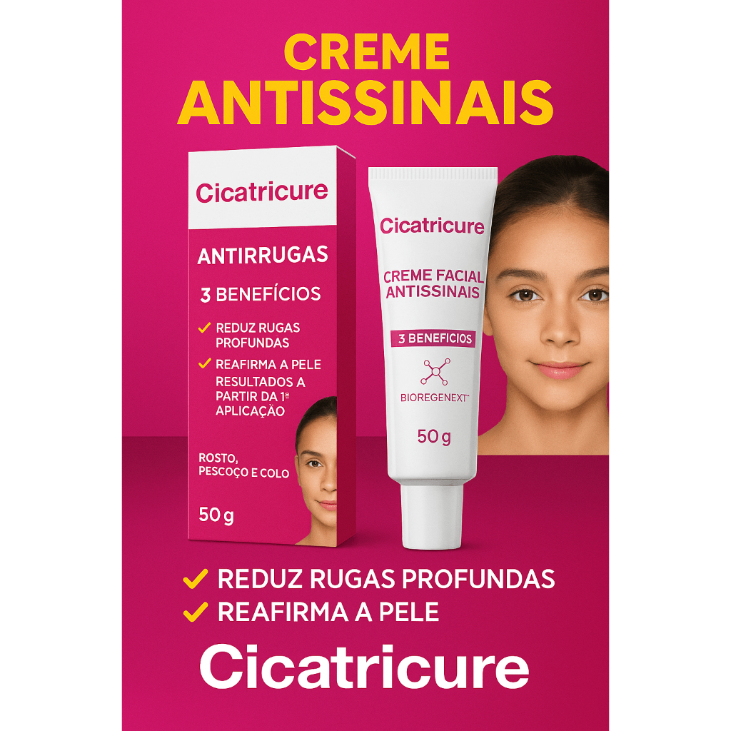 Creme Facial Antissinais Antirrugas BioRegenext Cicatricure 50g