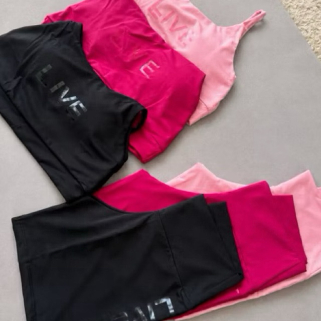 Conjunto Fitness Poliamida Premium Top e Short Cintura Alta Blackout
