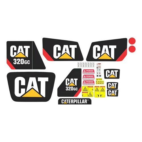 Adesivo Escavadeira Cat 320gc 2018 - Faixa Decalque 9 Unidad