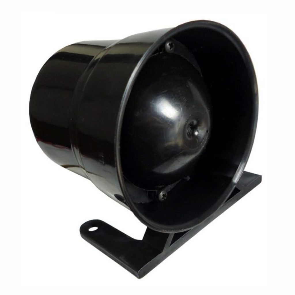 Sirene Elétrica Preta 12V Intermitente Base Móvel DNI