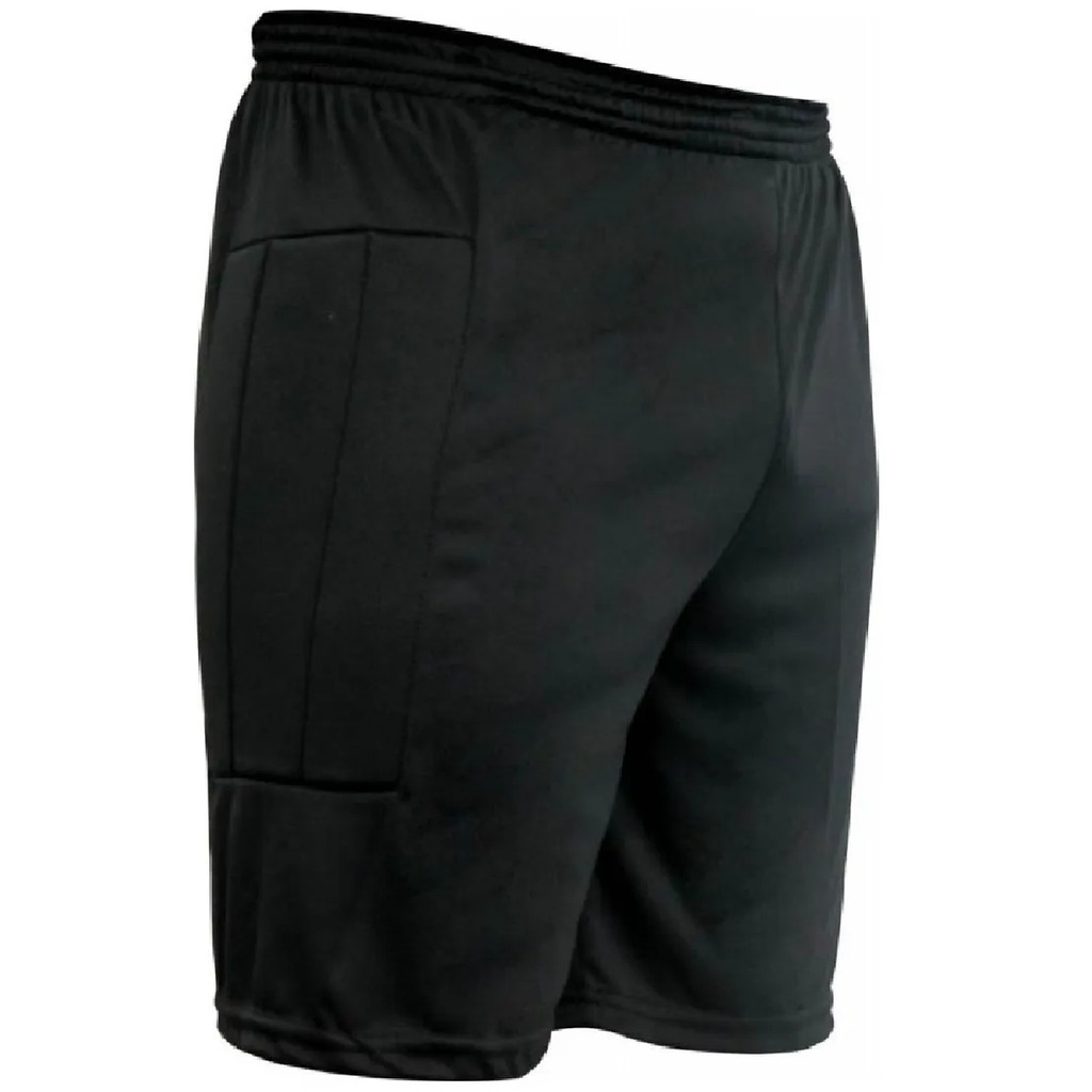 Bermuda Goleiro Proteção Original Short Calção Adulto Futsal Futebol Campo Society Quadra Preto