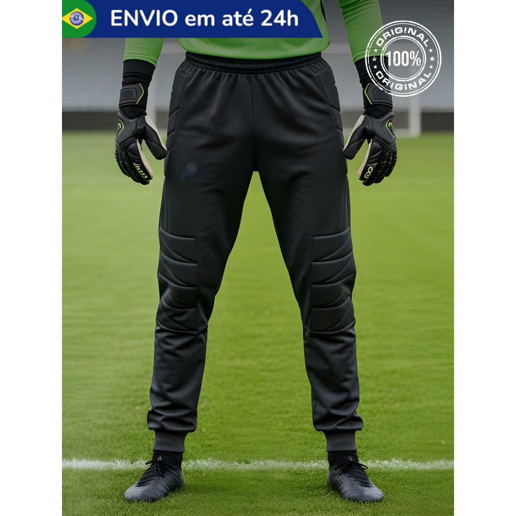 Calça de Goleiro Futebol Adulto Infantil Masculino Feminino Campo Futsal Society Acolchoada Proteção
