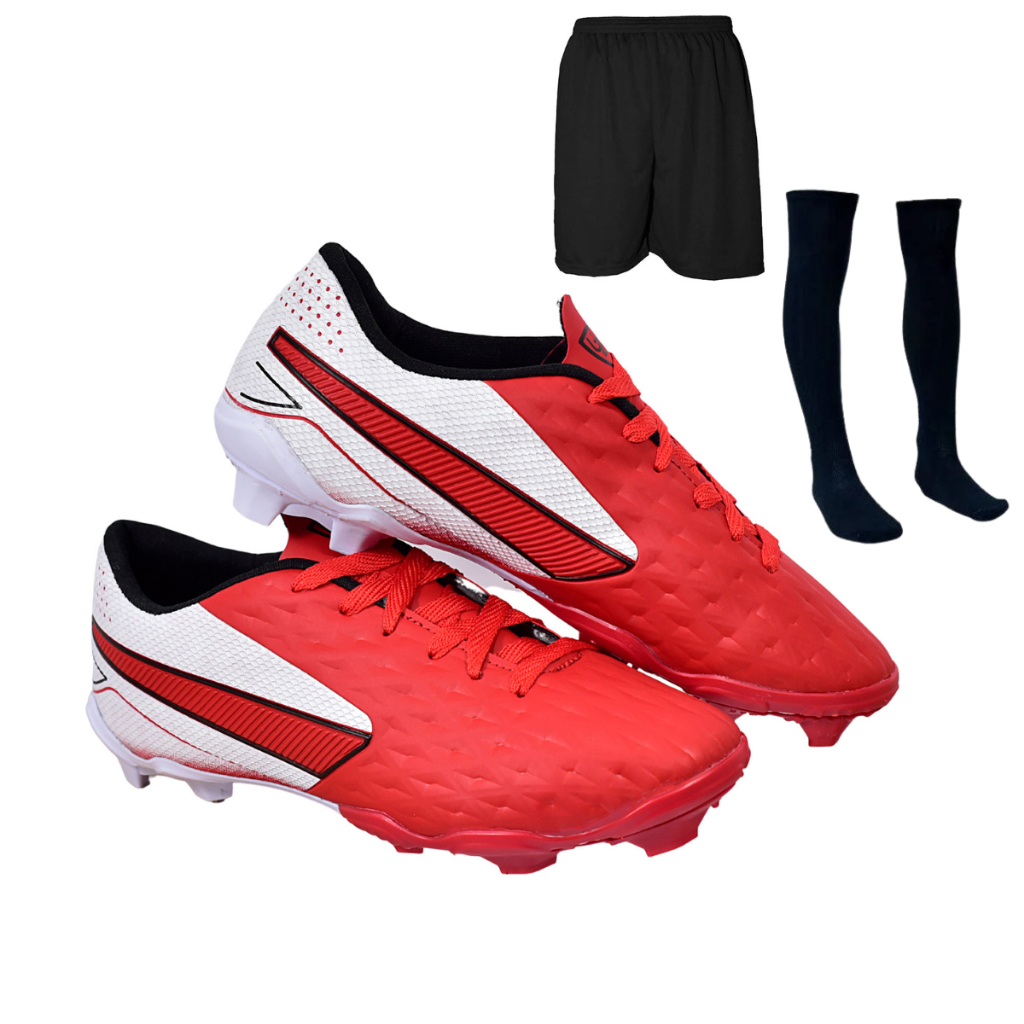 Chuteira Campo Impactor Adulto Leve Uzze + Meião Short