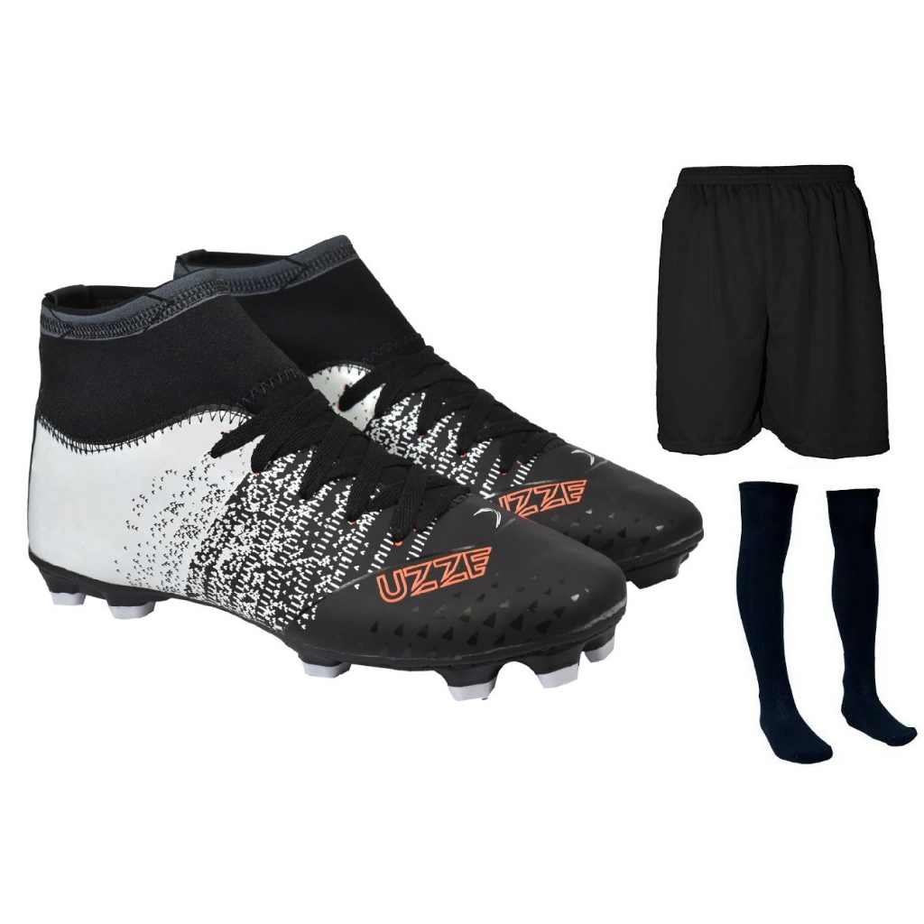 Chuteira Campo Botinha Nova Adulto Infantil Cano Alto Meião Short Promoção