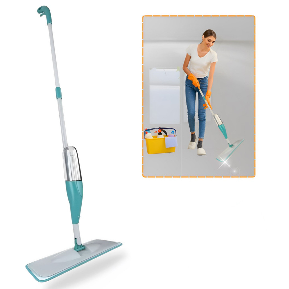 Mop Spray Mágico 3 em 1 com Reservatório Esfregão Completo para Limpeza de 400ml Lava Enxágua e Seca Casa Utilidade
