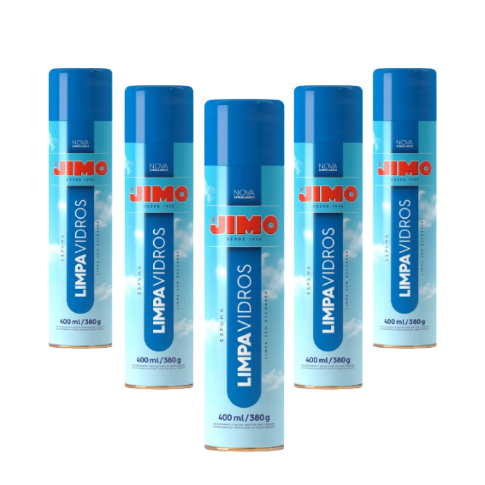 Kit 5 Limpa Vidros Jimo  400ml Limpeza Perfeita