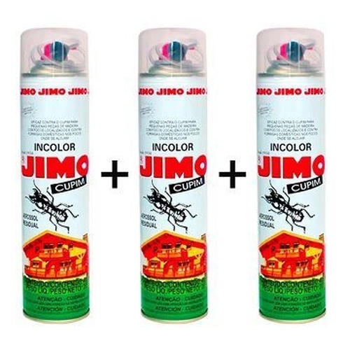 Kit 03 Jimo Cupim Spray 400ml Incolor Mata Cupim E Brocas