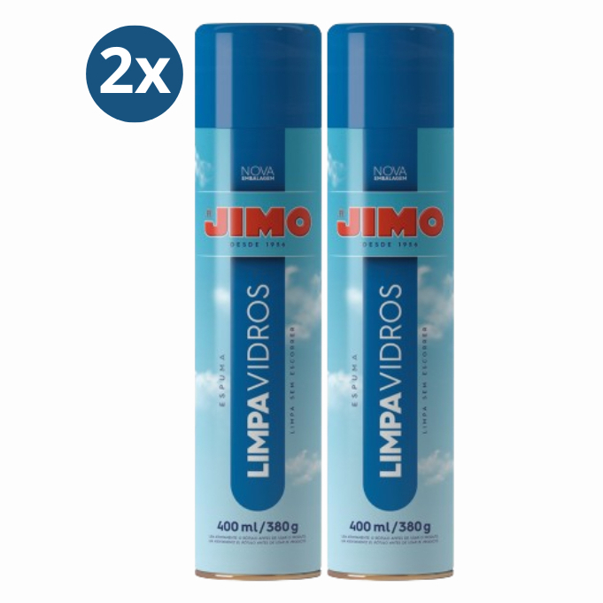 Kit 2 Limpa Vidros Spray Jimo 400ml Limpeza Perfeita