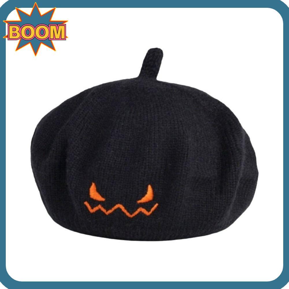 Chapéu De Boina De Abóbora BOOM , Gorro De Malha Bordado Estilo Unissex , Pulôver Jacquard
