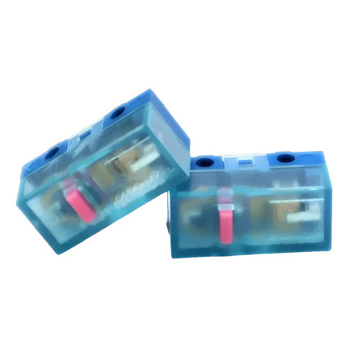 Kit 2 Micro Switch Huano Pink Dot Blue 80m Para Mouse Gamer Azul-celeste Clique Reposição Compatível