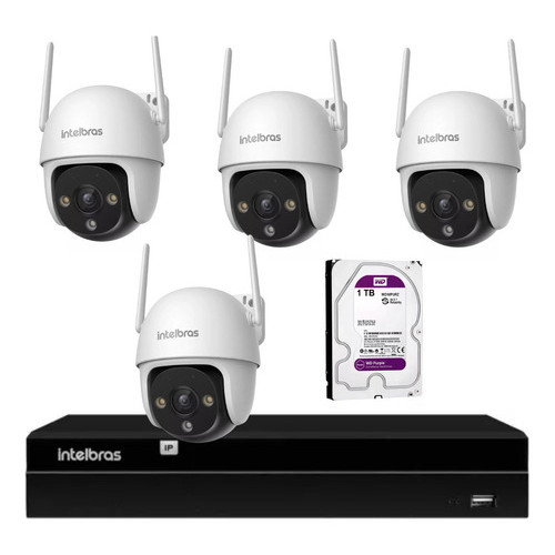 Kit 4 Câmera Wifi Im7 Full Color Intelbras Nvr 4 Cn Hd 1tb