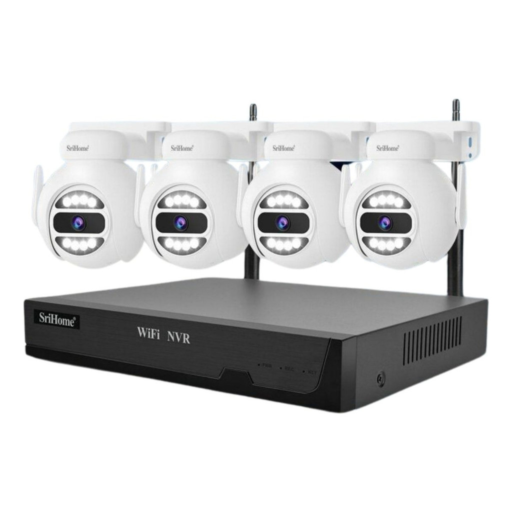 Kit 4 Câmeras Nvr Vídeo Hd 4 Mp Wi-fi À Prova D'água Sem Fio NVS001