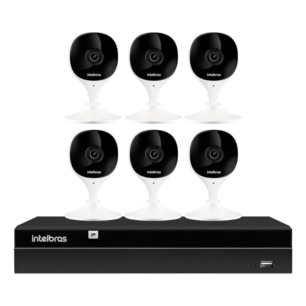 6 Câmeras Mibo Wifi Imx C Full Hd 1080p Nvr 1408 Intelbras
