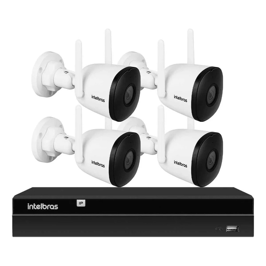 Kit 4 Câmeras Wifi Im5 1080p + Nvr 4 Canais Intelbras