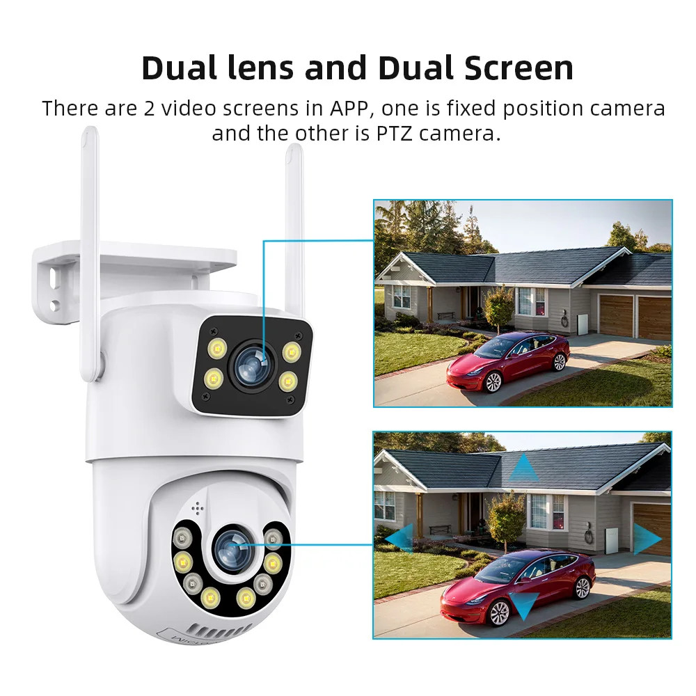 Camera Wifi Lente Dupla Com Rastreamento Icsee Onvif Nvr